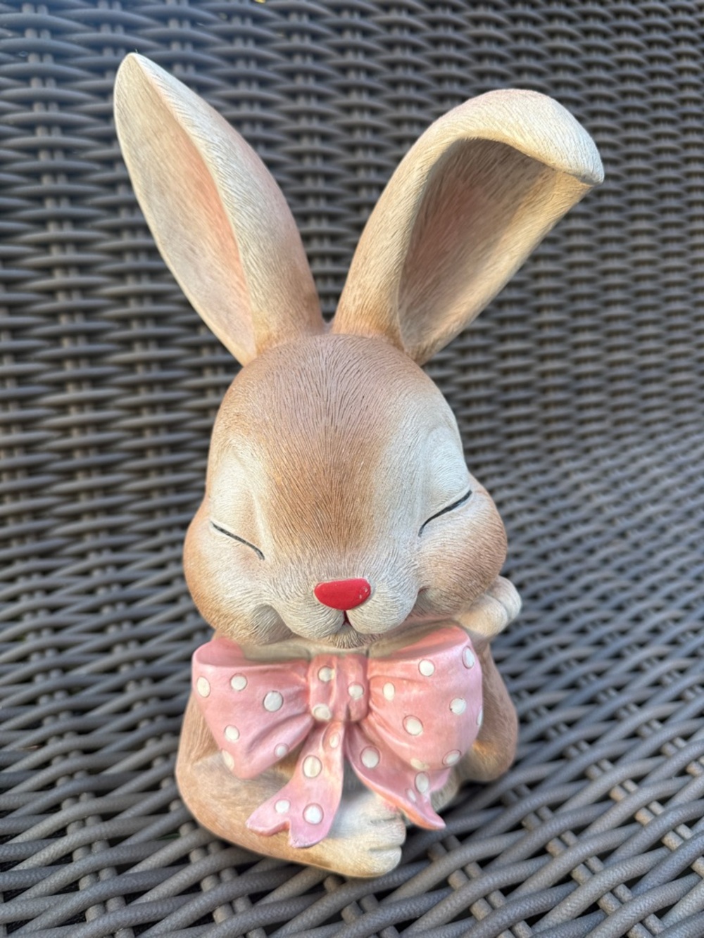 Adorable Pink Bow Bunny Figurine - NWT